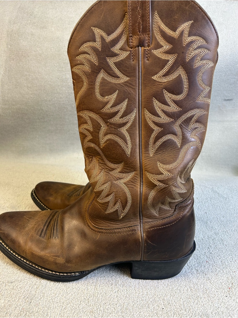 Ariat Brown Leather Western Embroidered Cowboy Boots